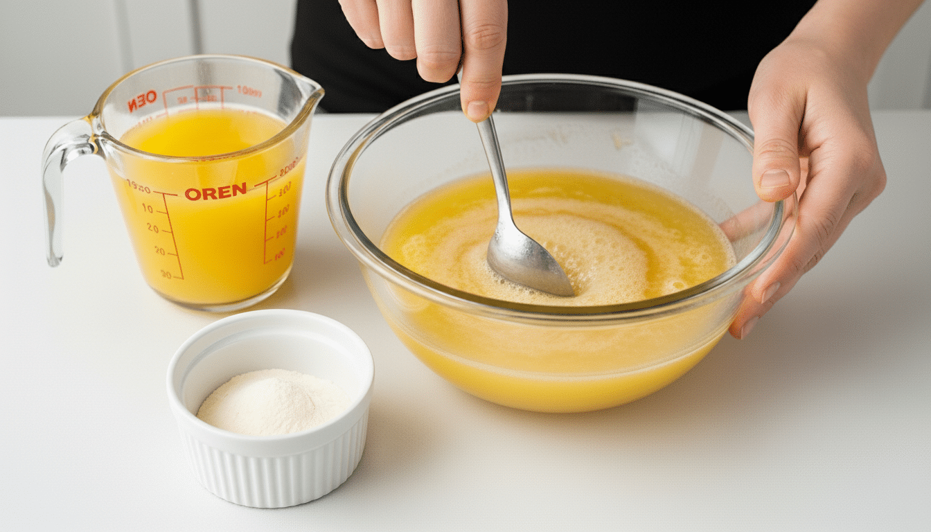 2-ingredient pineapple gummy bars cooking ingredients close-up