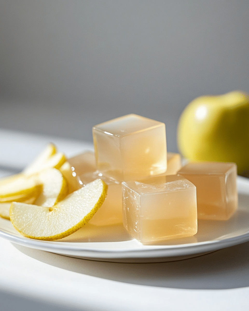 Close up of apple gelatin texture