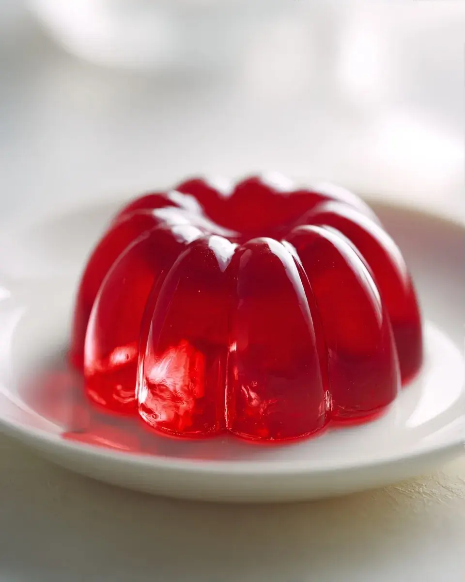 Close-up detail of smooth lemon gelatin texture