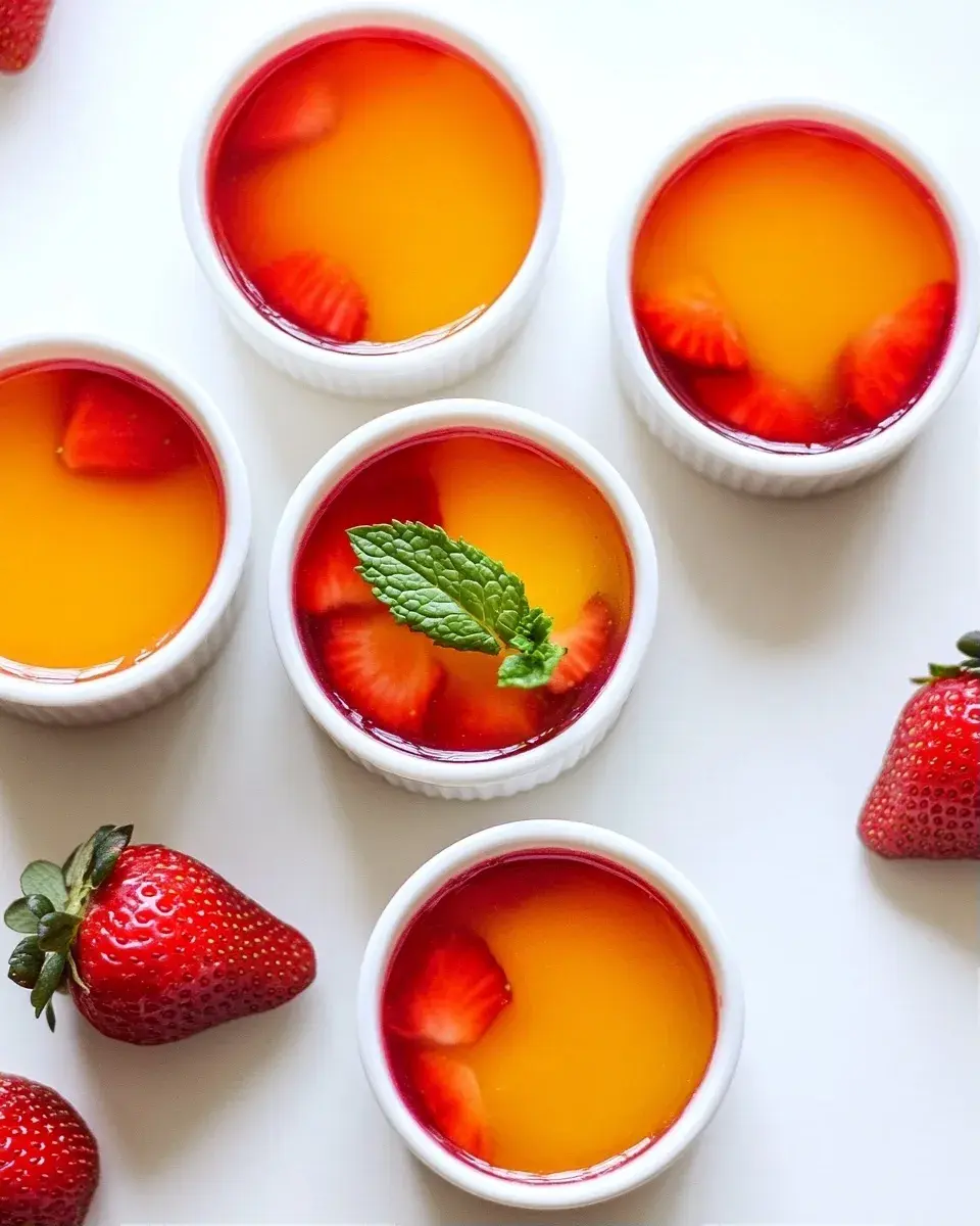 Close-up of translucent apple cider vinegar grapefruit gelatin with a grapefruit slice and mint.