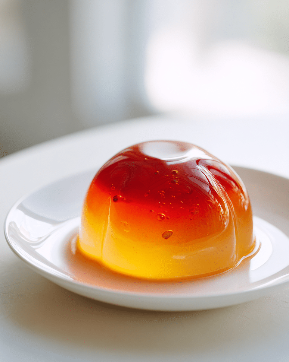 Close-up of passion fruit gelatin