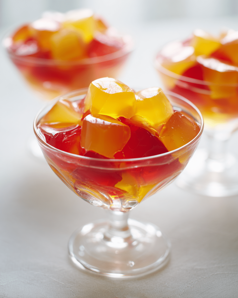 Close-up of apple cider vinegar pear gelatin texture