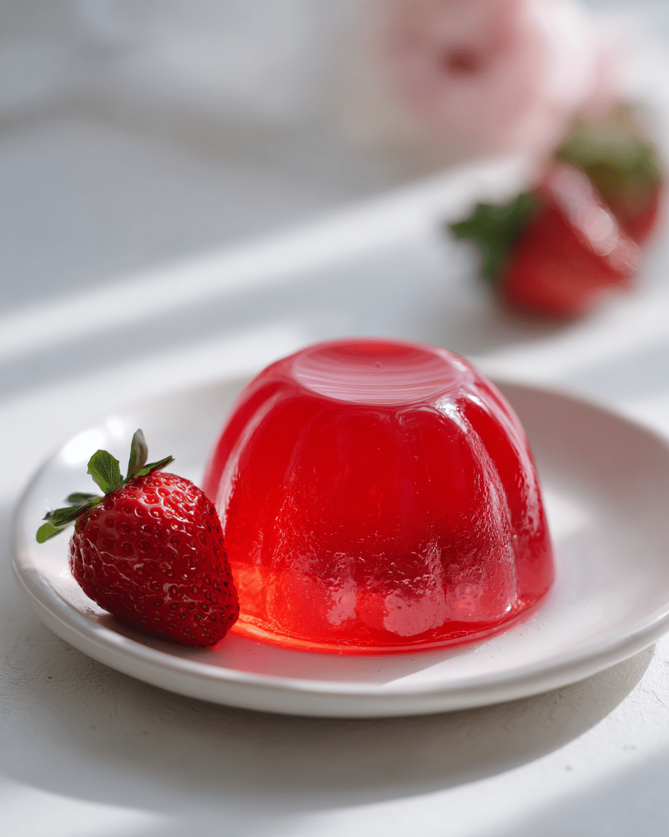 Close-up of Watermelon Jello texture