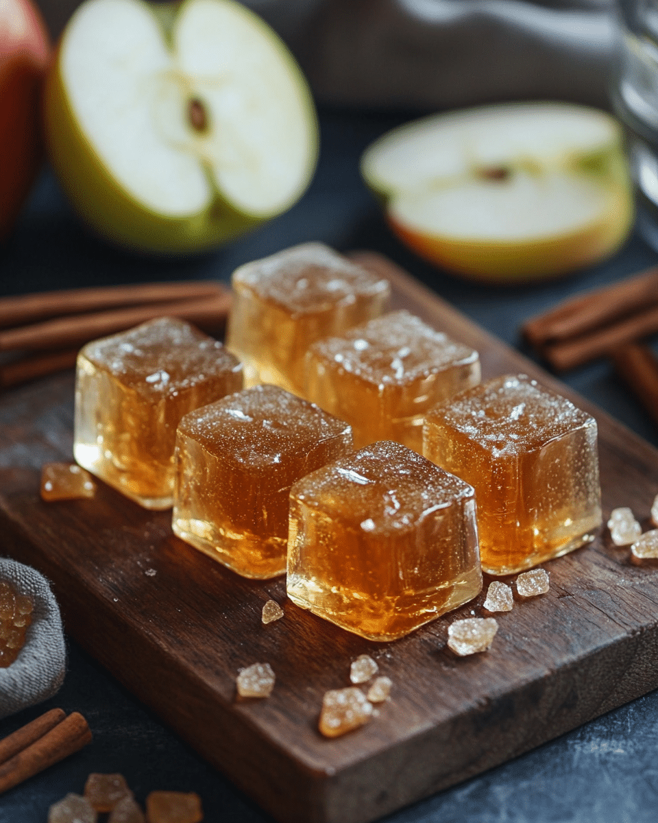 Close-up of Apple Cinnamon Jello Cube
