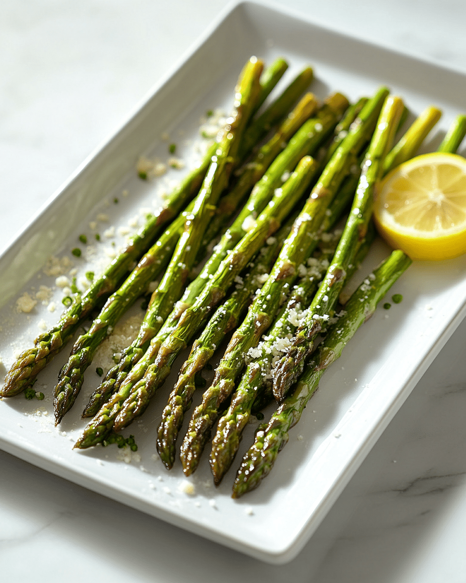 Close-up of roasted asparagus texture