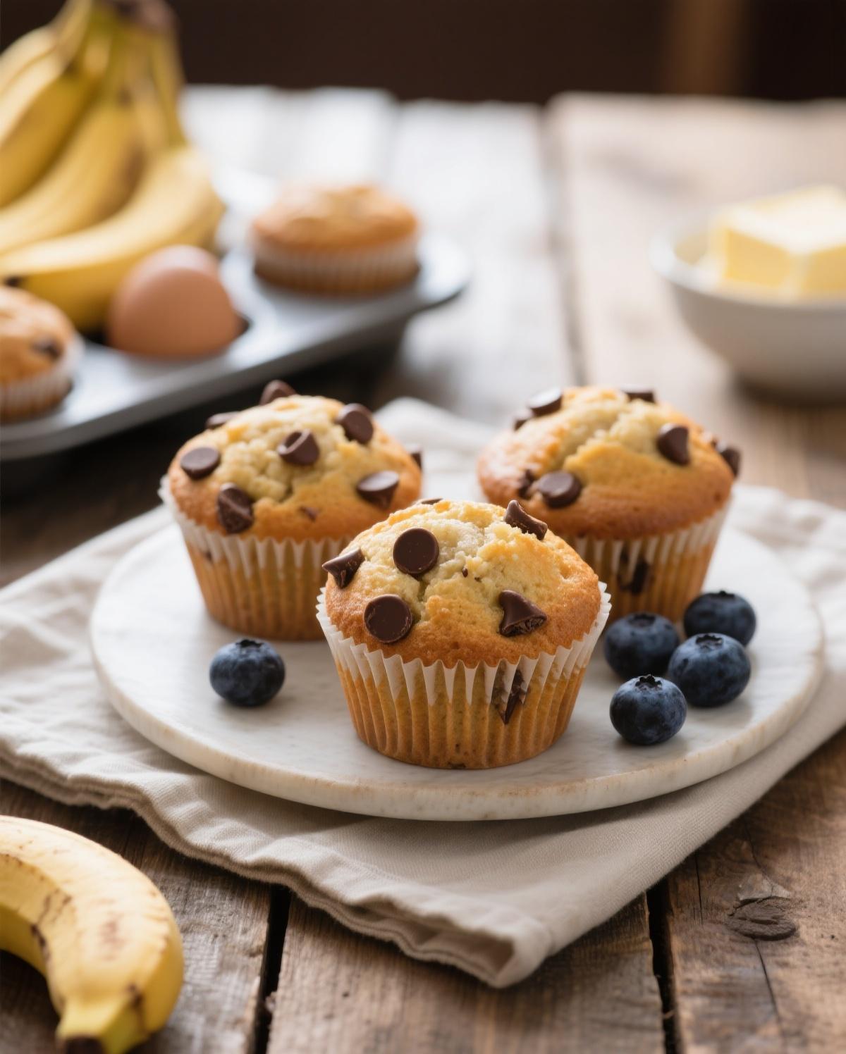 Mashing bananas in a bowl for muffin batter