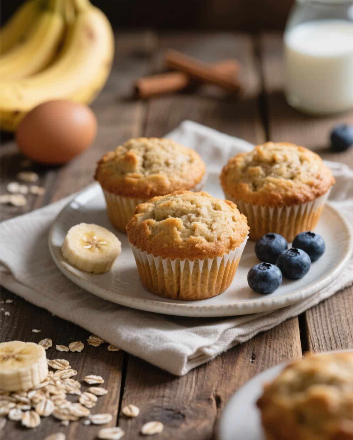 Banana oatmeal muffins