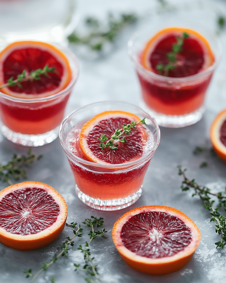 Close up of blood orange jello cup texture