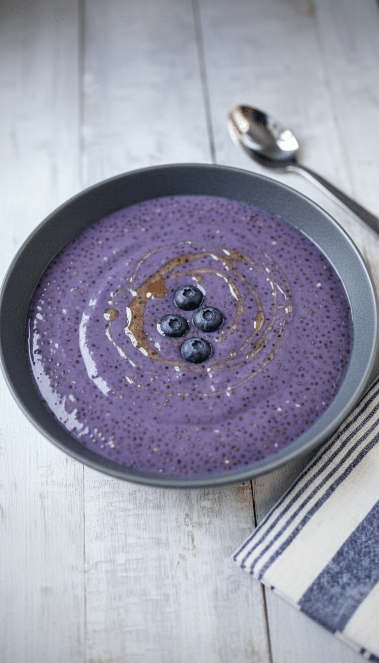 blueberry dream chia pudding cooking ingredients close-up