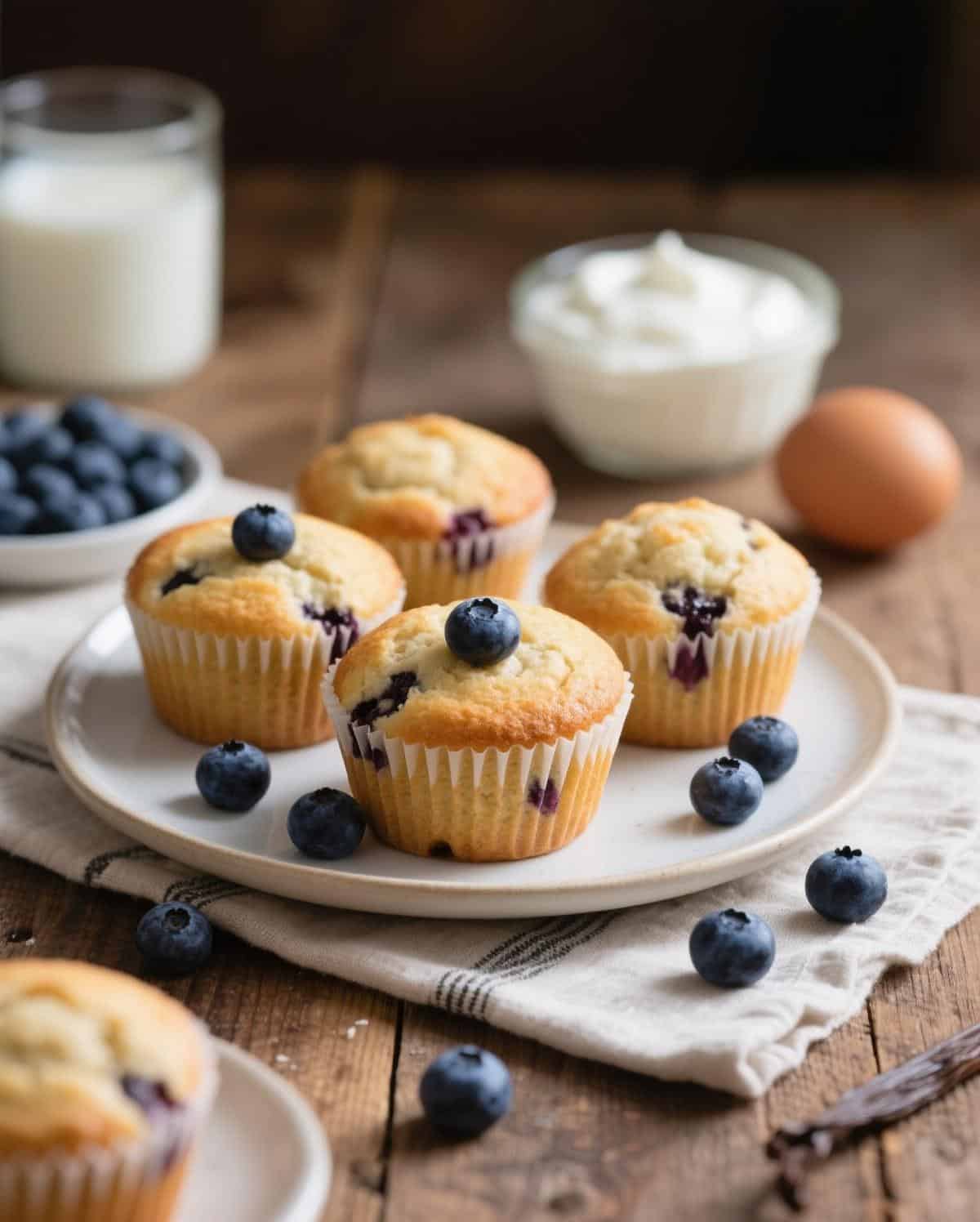 Blueberry Muffin with yogurt