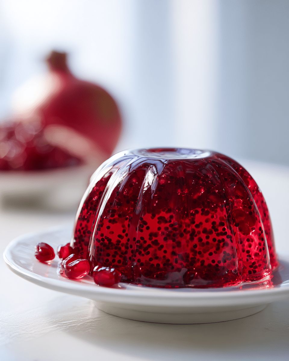 Close up of pomegranate gelatin