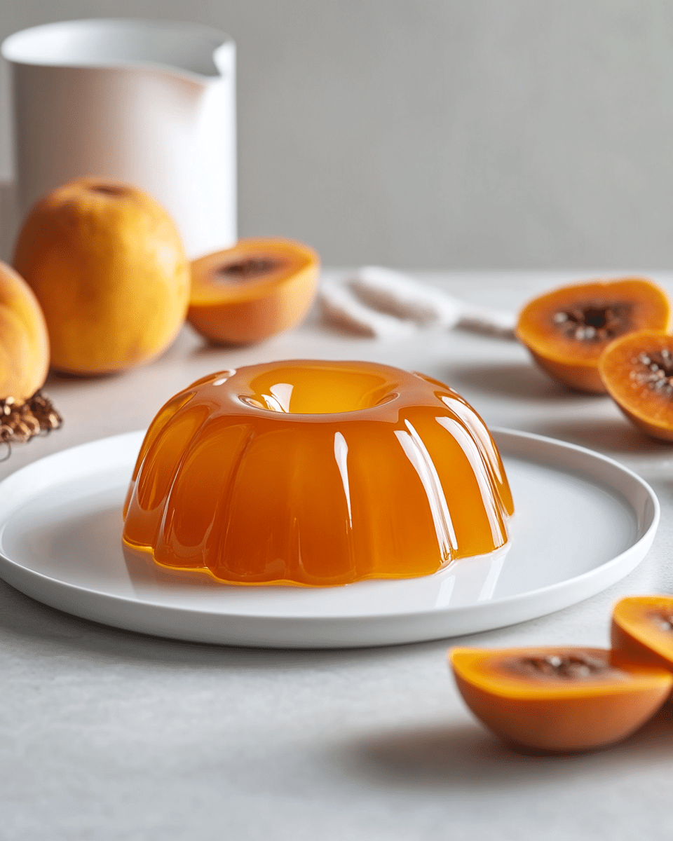 Close-up of persimmon gelatin