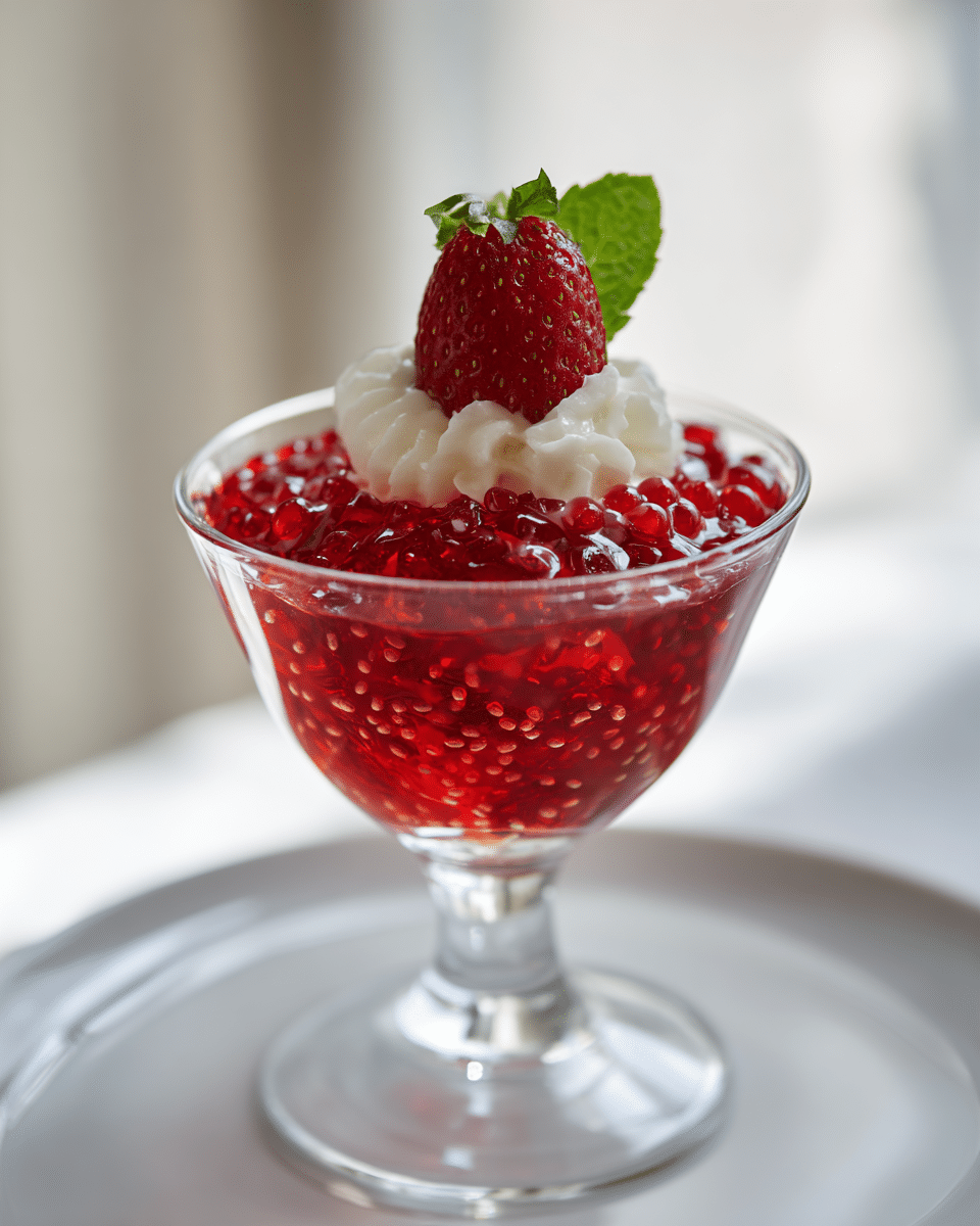 Close-up of Chia Seed Gelatin texture