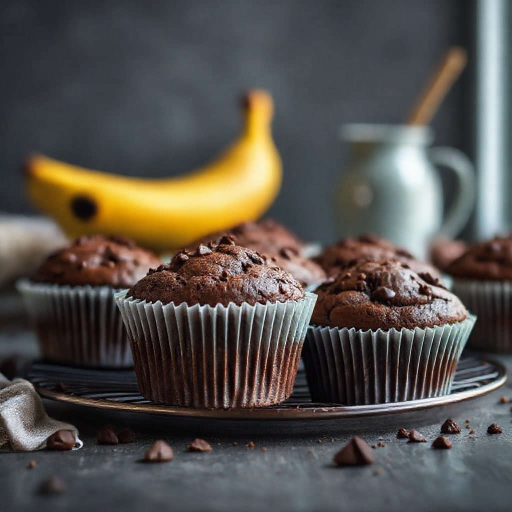 chocolate banana muffins