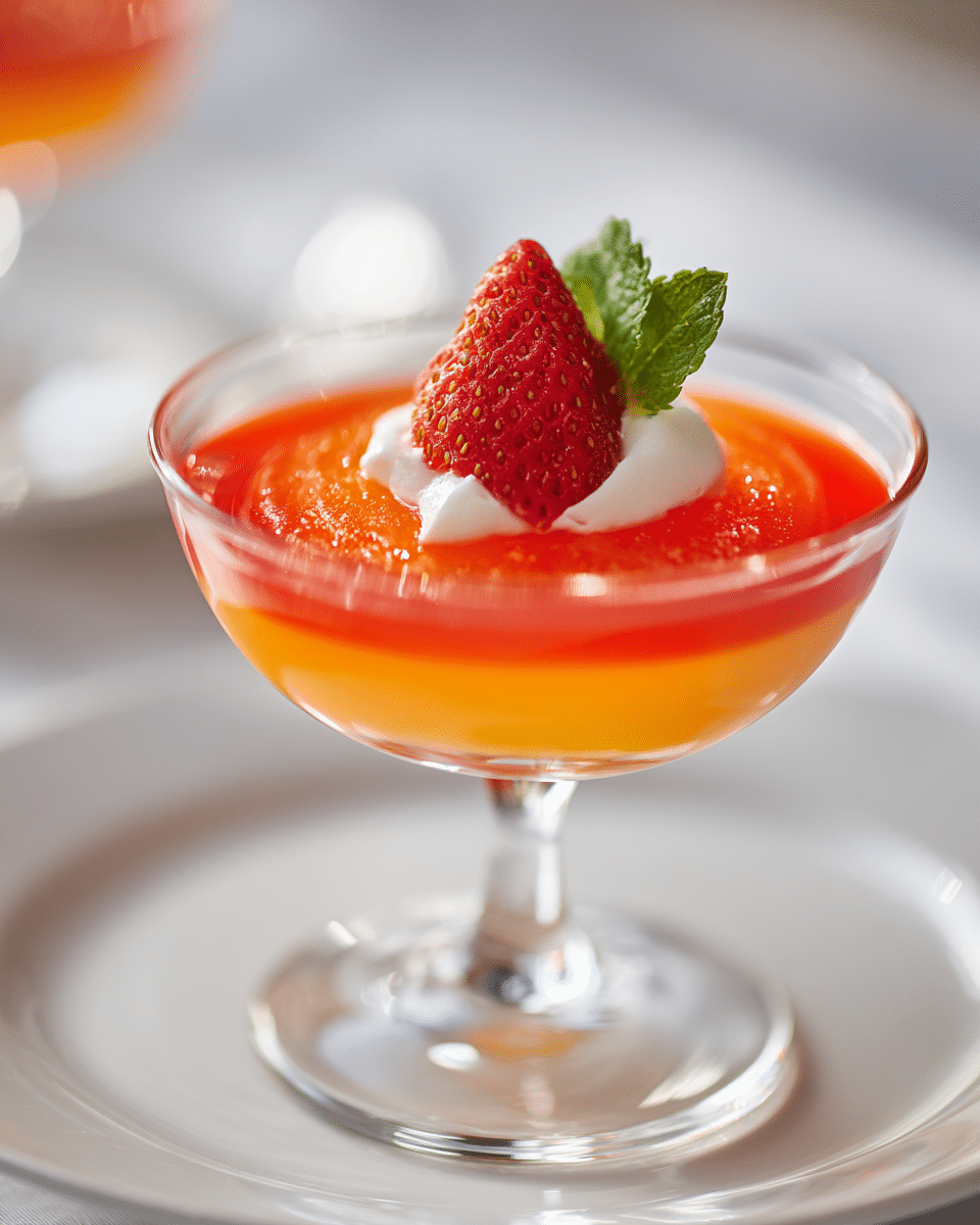 Close-up of Mango Jello texture