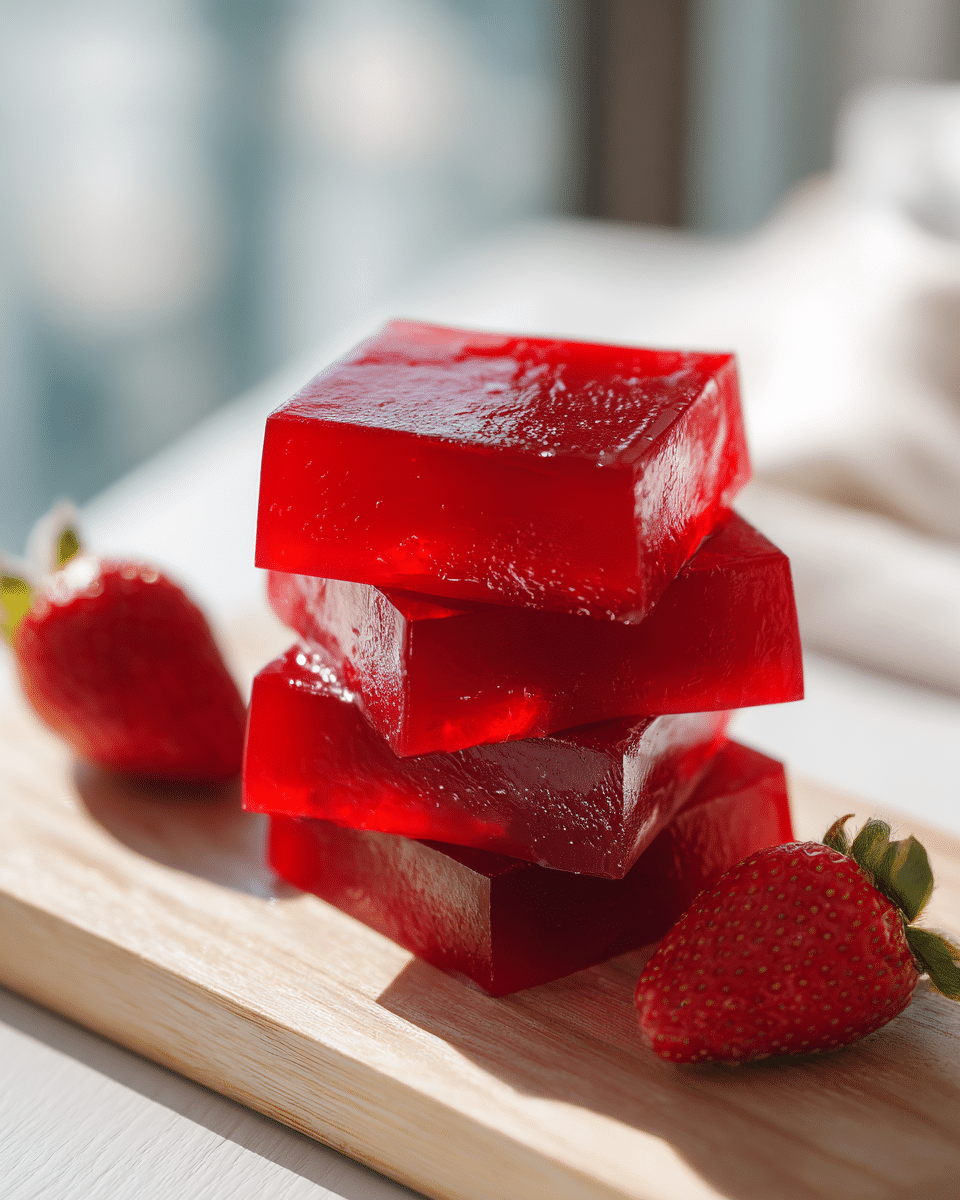 Close up of Cranberry Plum Gelatin texture