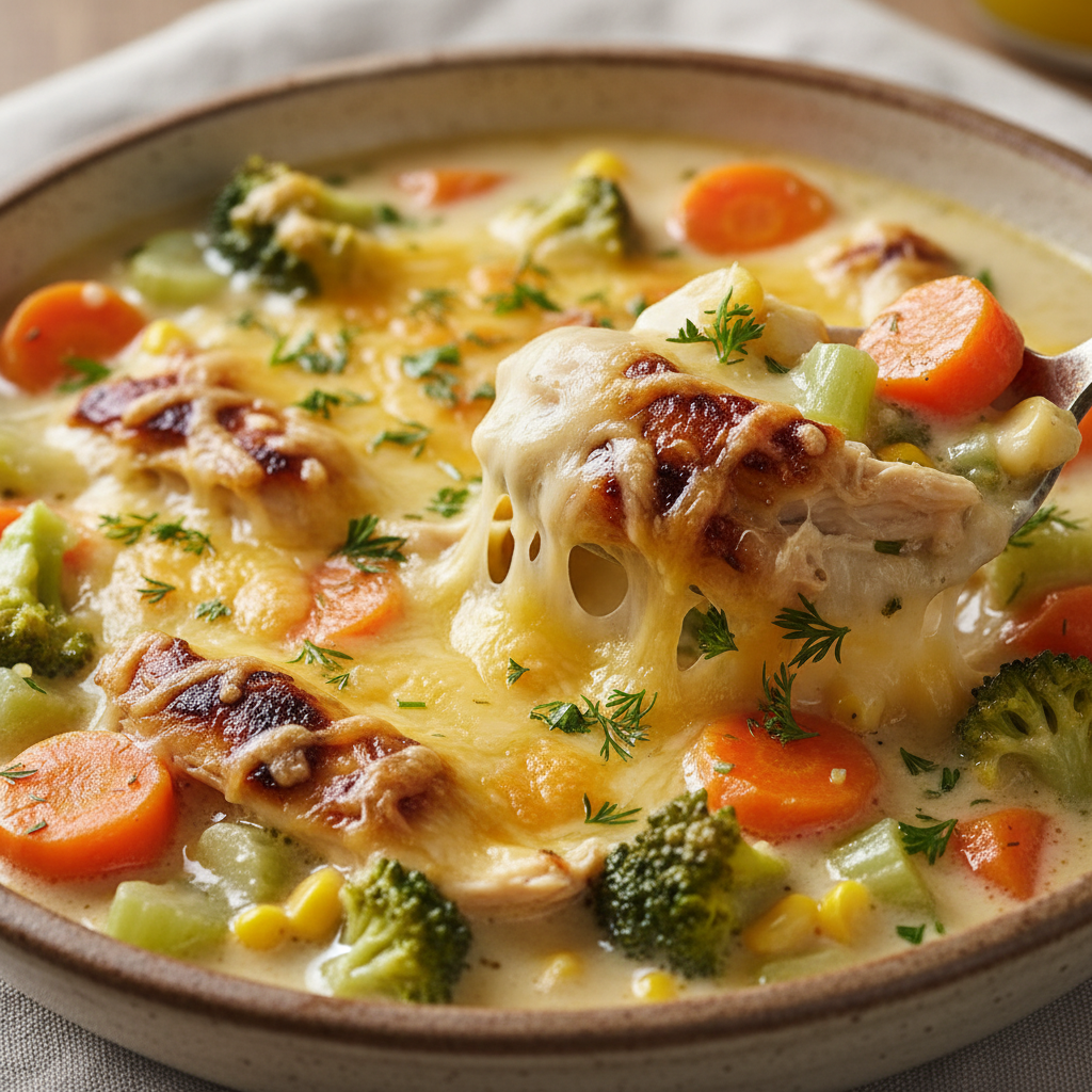 Creamy Chicken & Veggie Soup