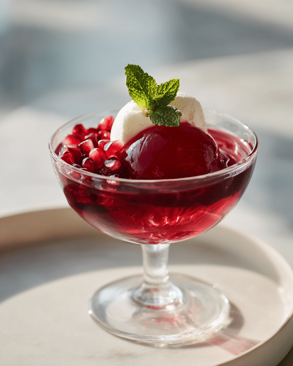 Close-up of Berry Gelatin Texture