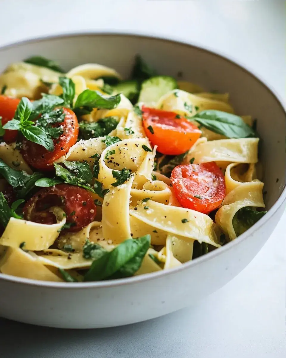 Close-up of dairy-free pasta salad