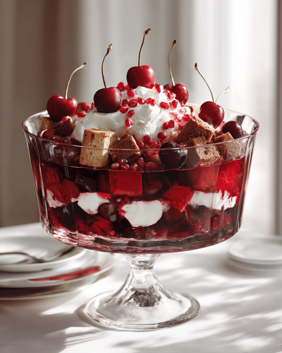 Dark Red Cherry Pomegranate Plum Gelatin Recipe