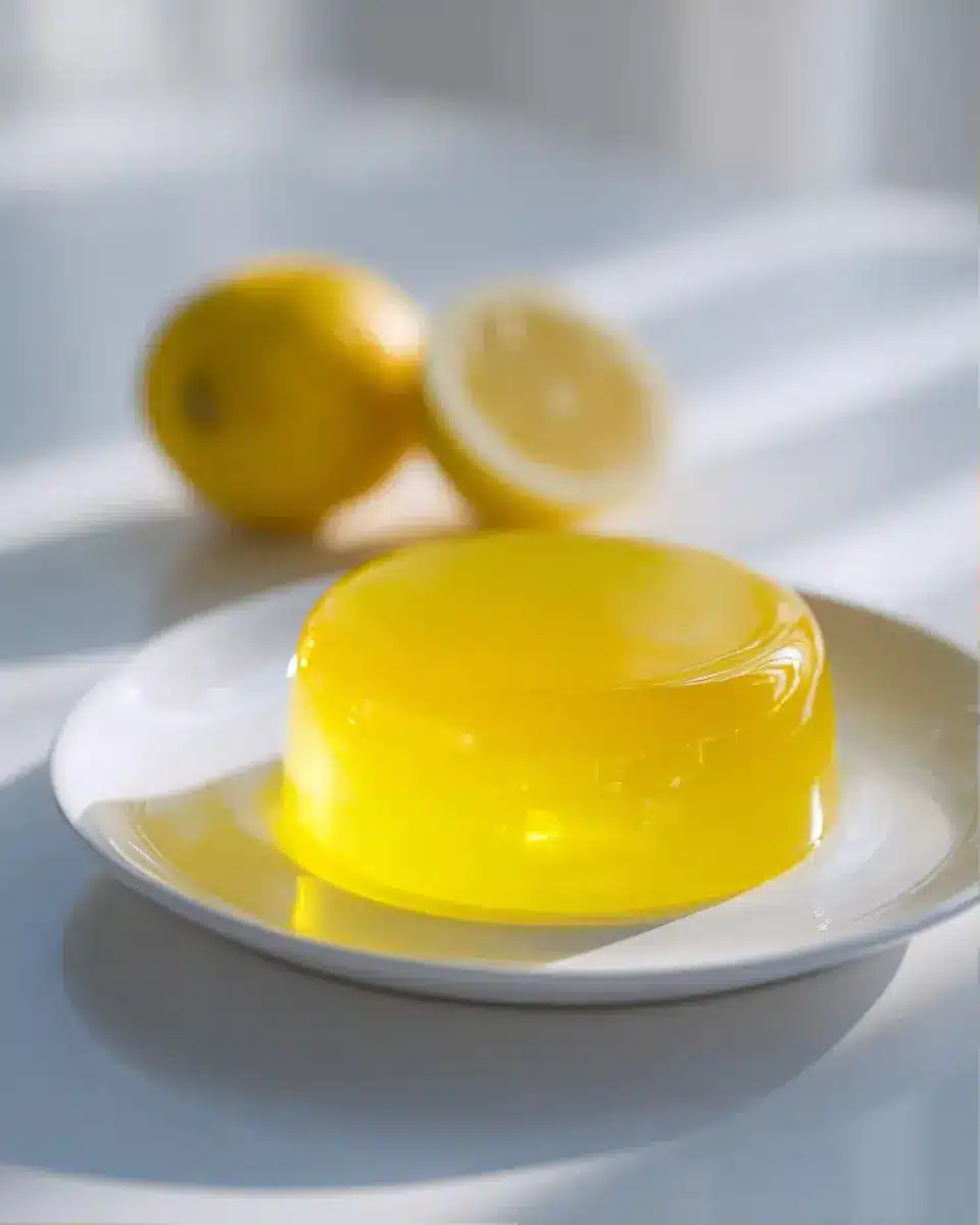 close-up of smooth gelatin texture