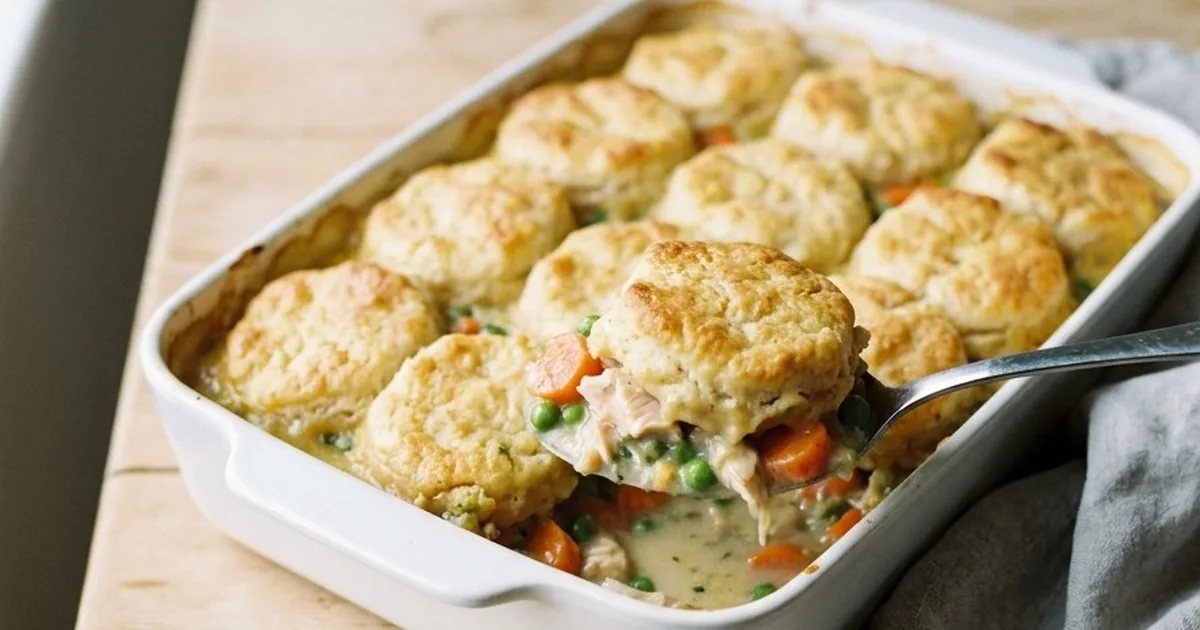 Chicken Dumpling Bake with a Golden Biscuit Top