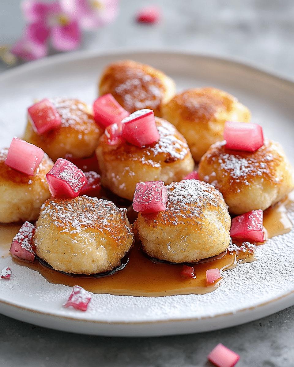 Fluffy Rhubarb Pancake Bites