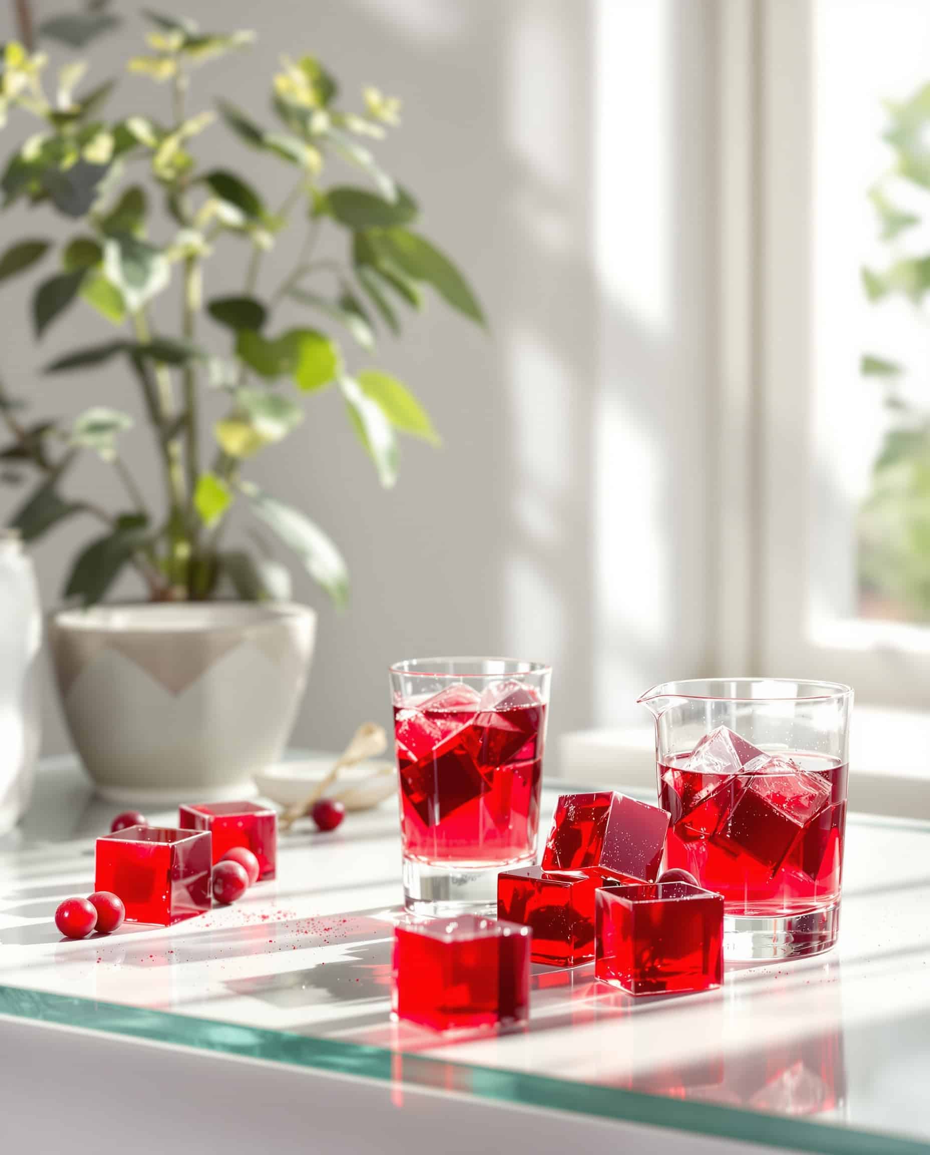 Gelatin Trick with Cranberry Juice