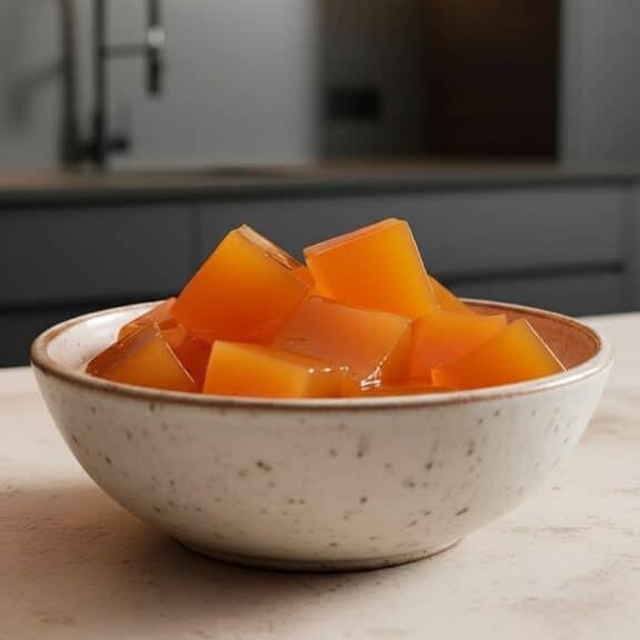 Amber jelly cubes