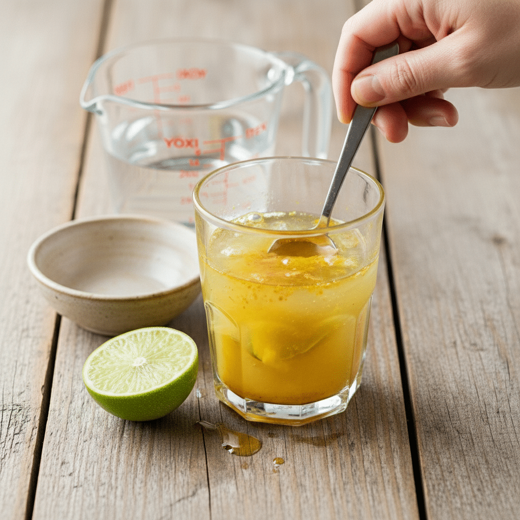 golden turmeric lime drink for daily balance cooking frequently close-up