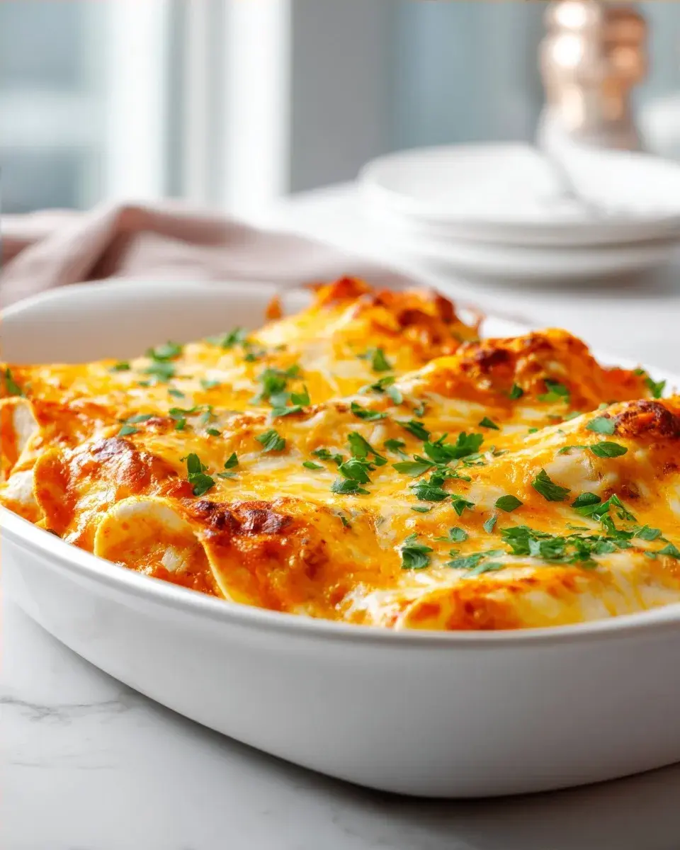 Close-up of enchilada filling