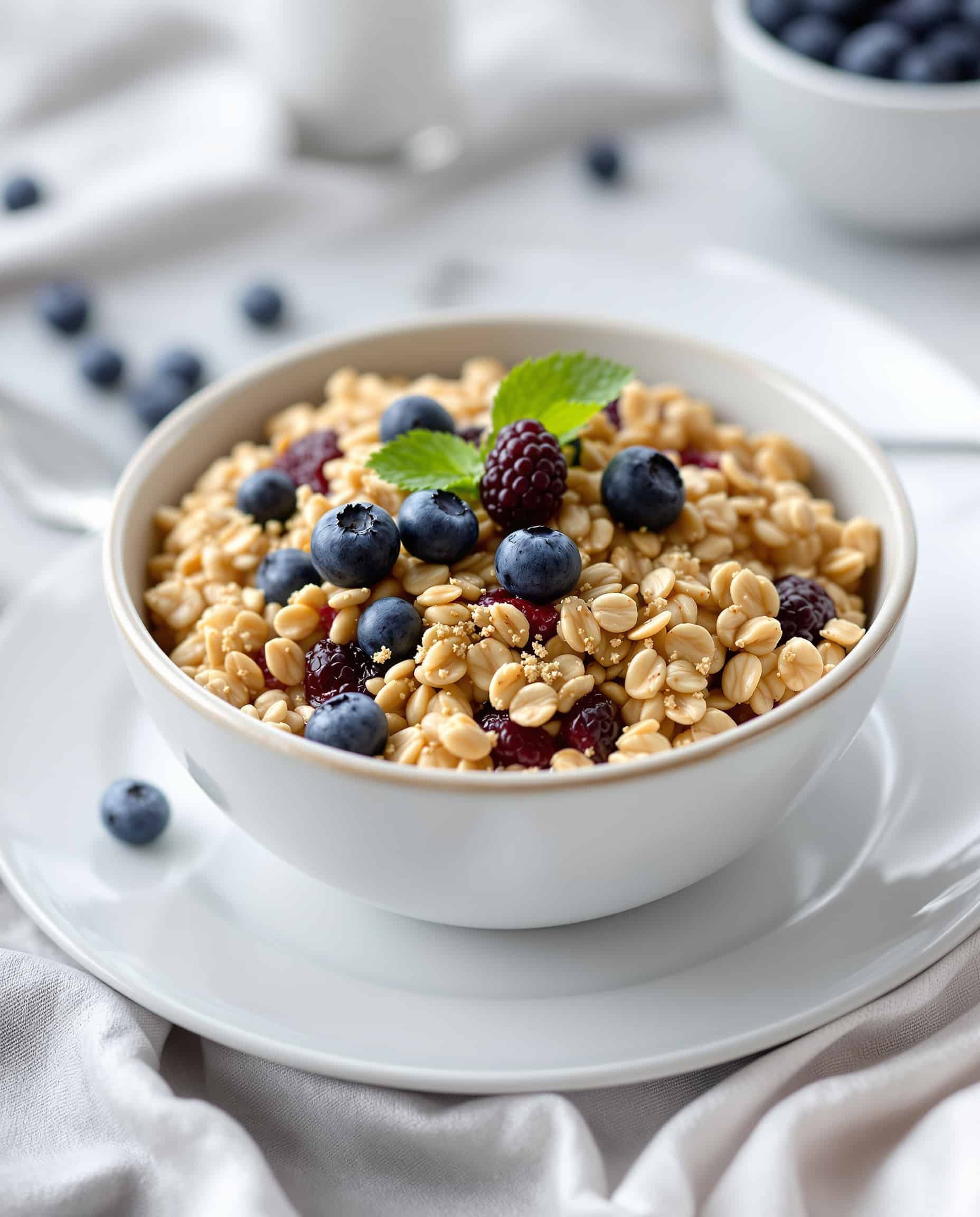 Close-up of high protein baked oats texture