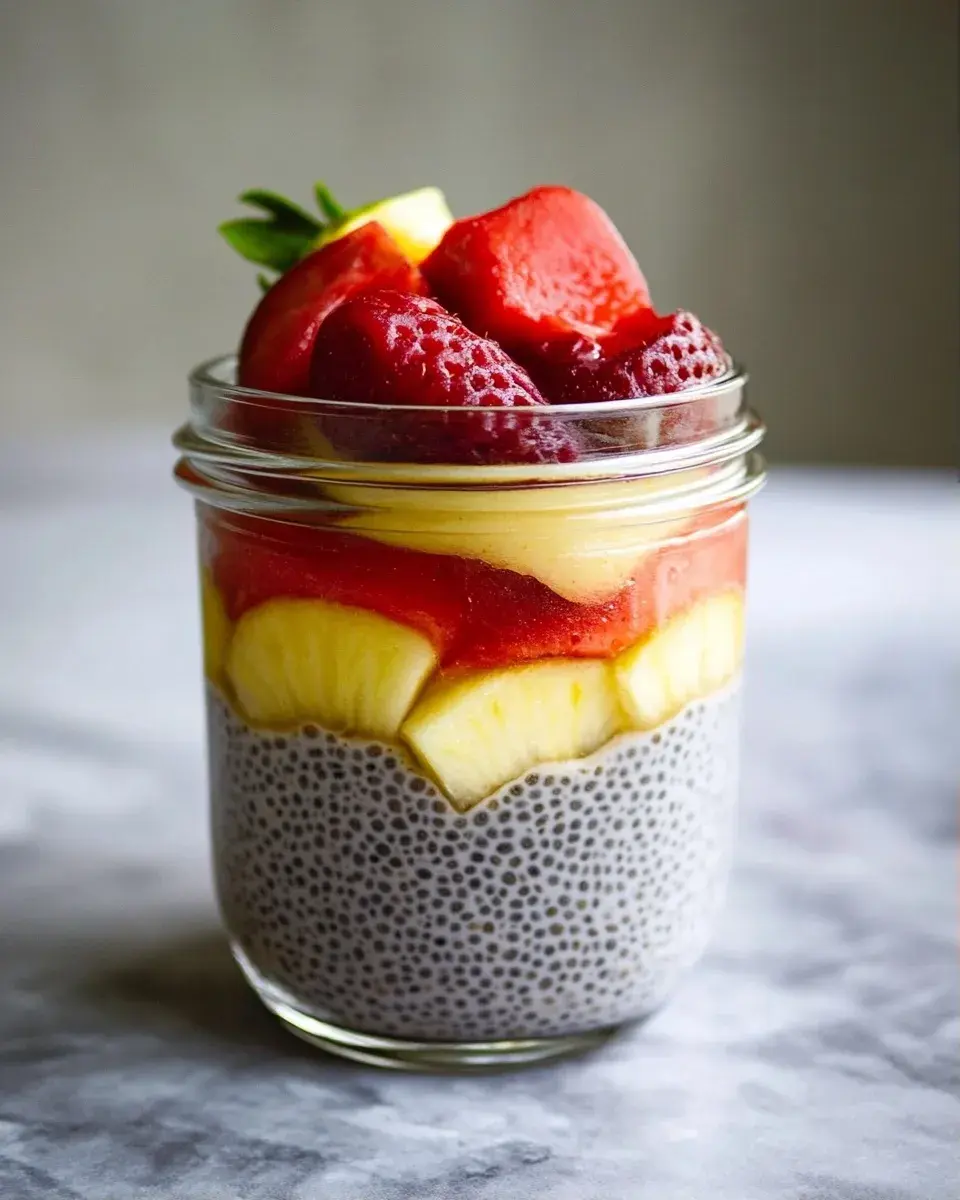 Close-up of chia seed pudding texture