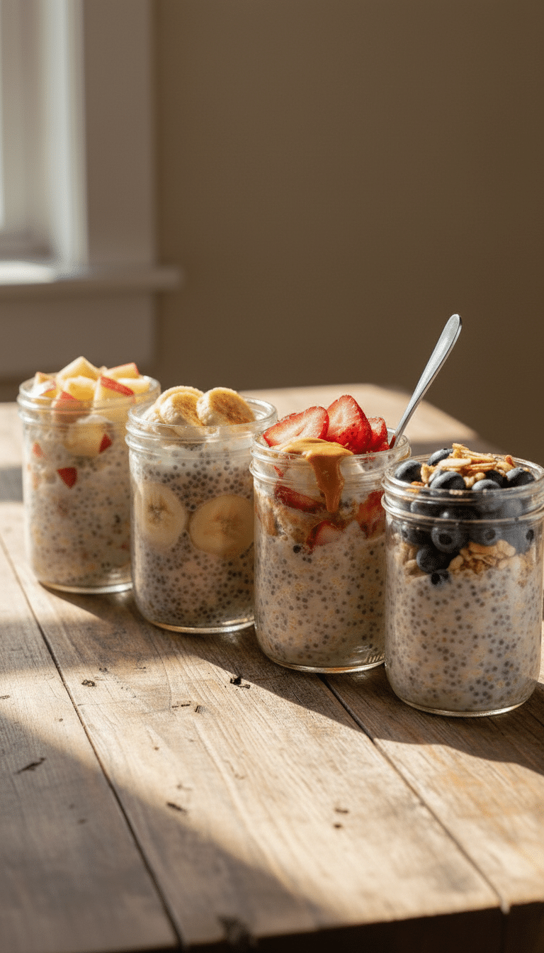 high-protein overnight oats cooking frequently close-up