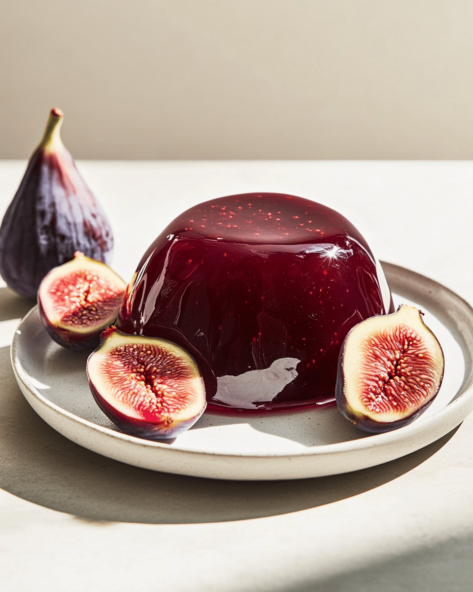 Close up of fig gelatin texture