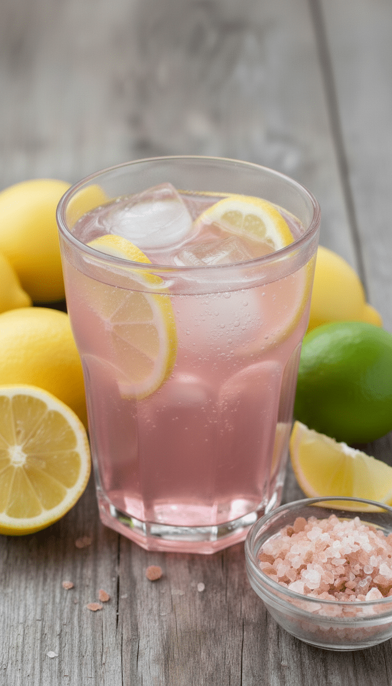 Homemade Mounjaro Drink With Pink Salt