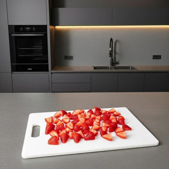 Chopped strawberries