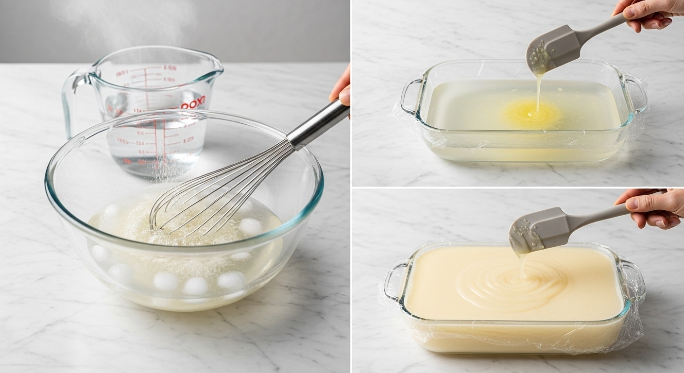 low calorie gelatin cooking ingredients close-up