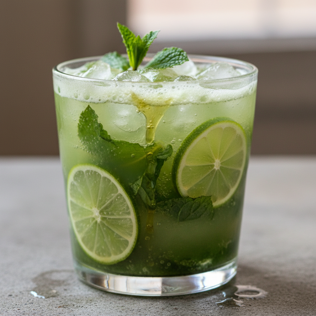 Matcha mojito mocktail for weight loss