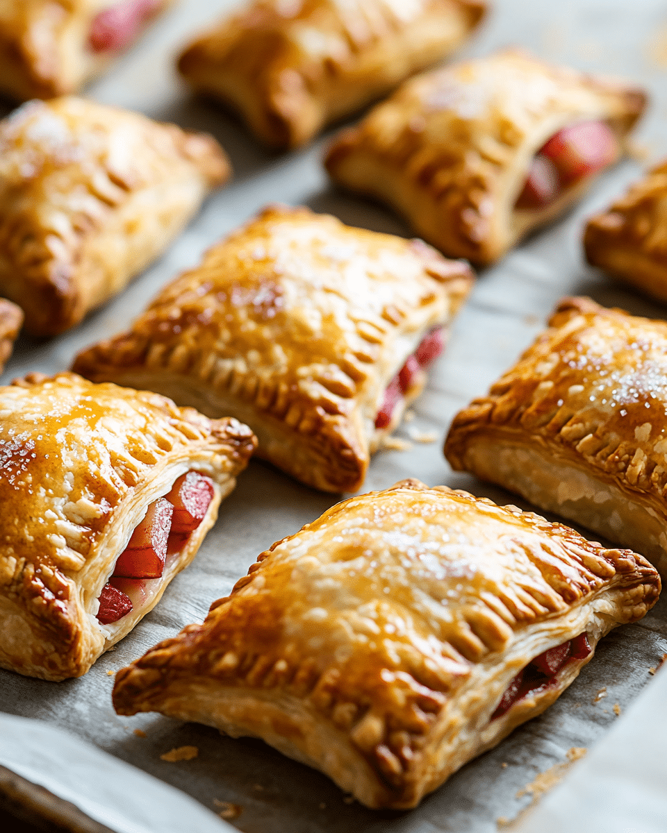 Close-up of a rhubarb hand pie