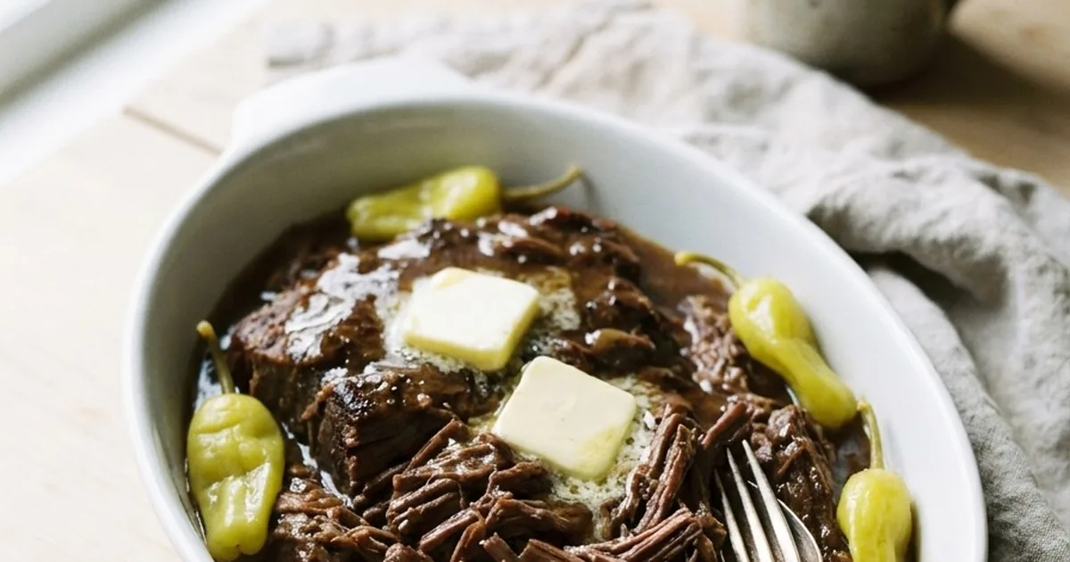 Mississippi Pot Roast with Butter and Pepperoncini