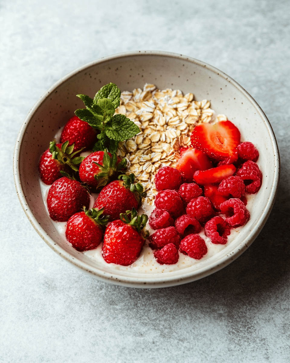 Close-up of overnight oats texture