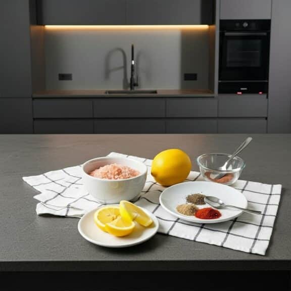 Lemon and seasoning setup