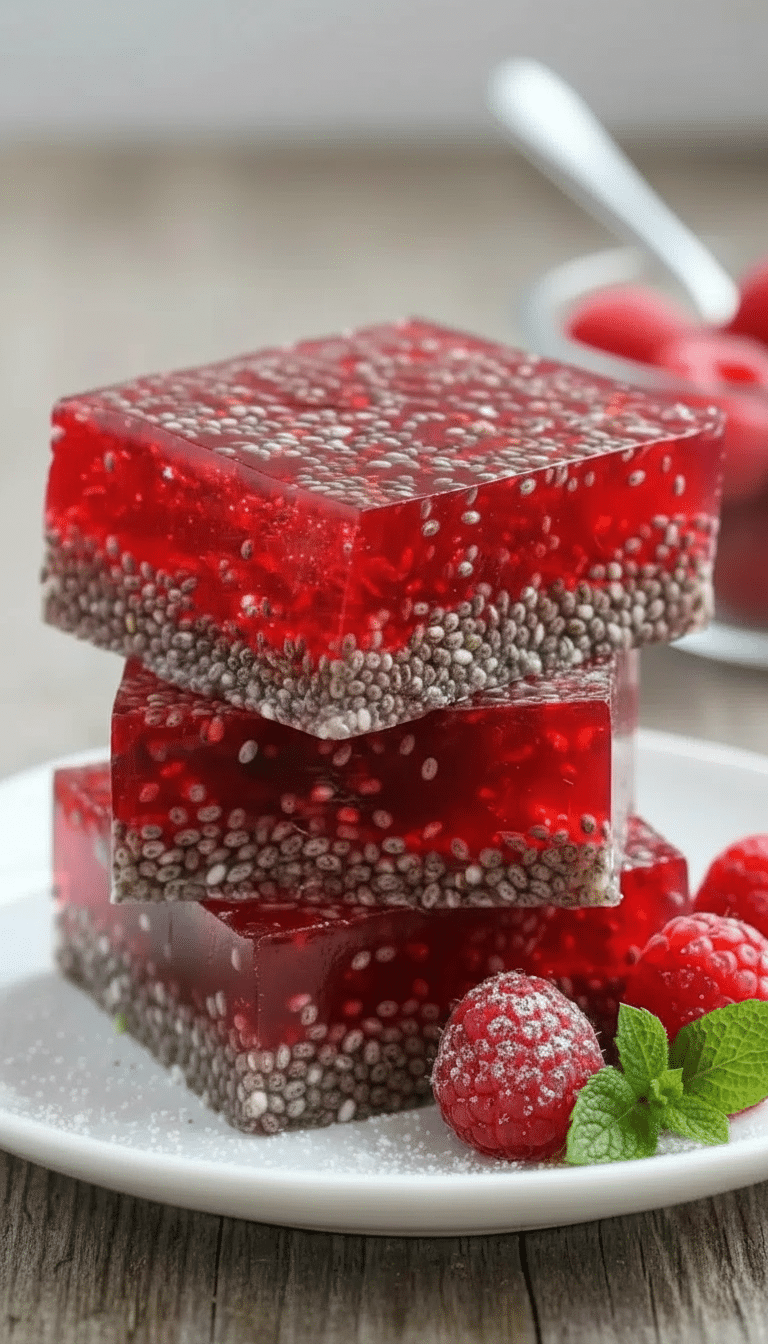 raspberry chia seed jello squares serving frequently overview