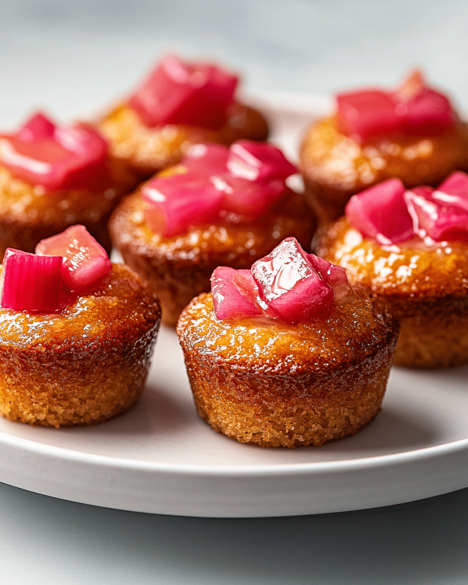 Close up of rhubarb muffin