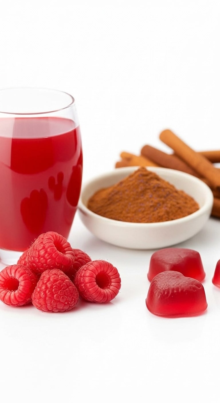 ruby cinnamon acv gummies cooking ingredients close-up