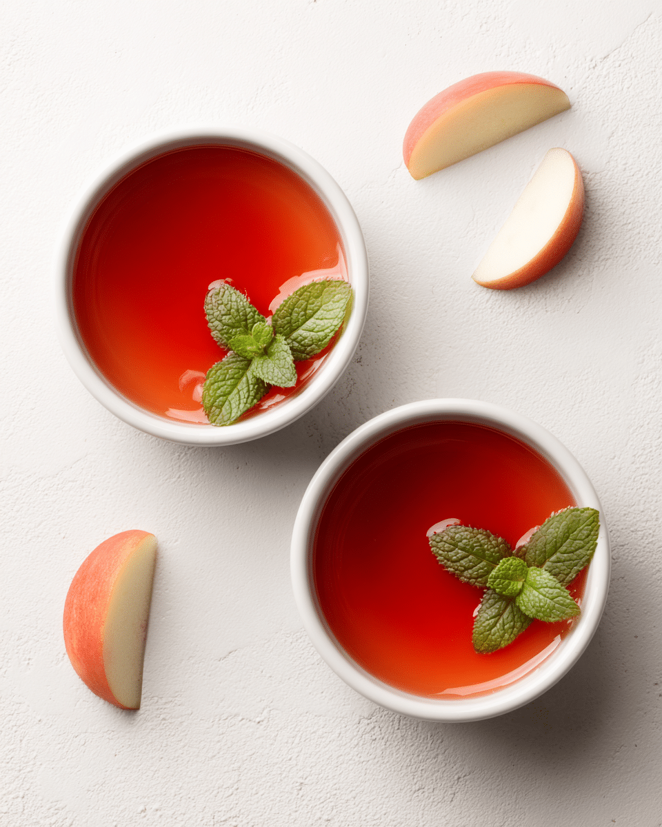 Close-up of pear gelatin texture