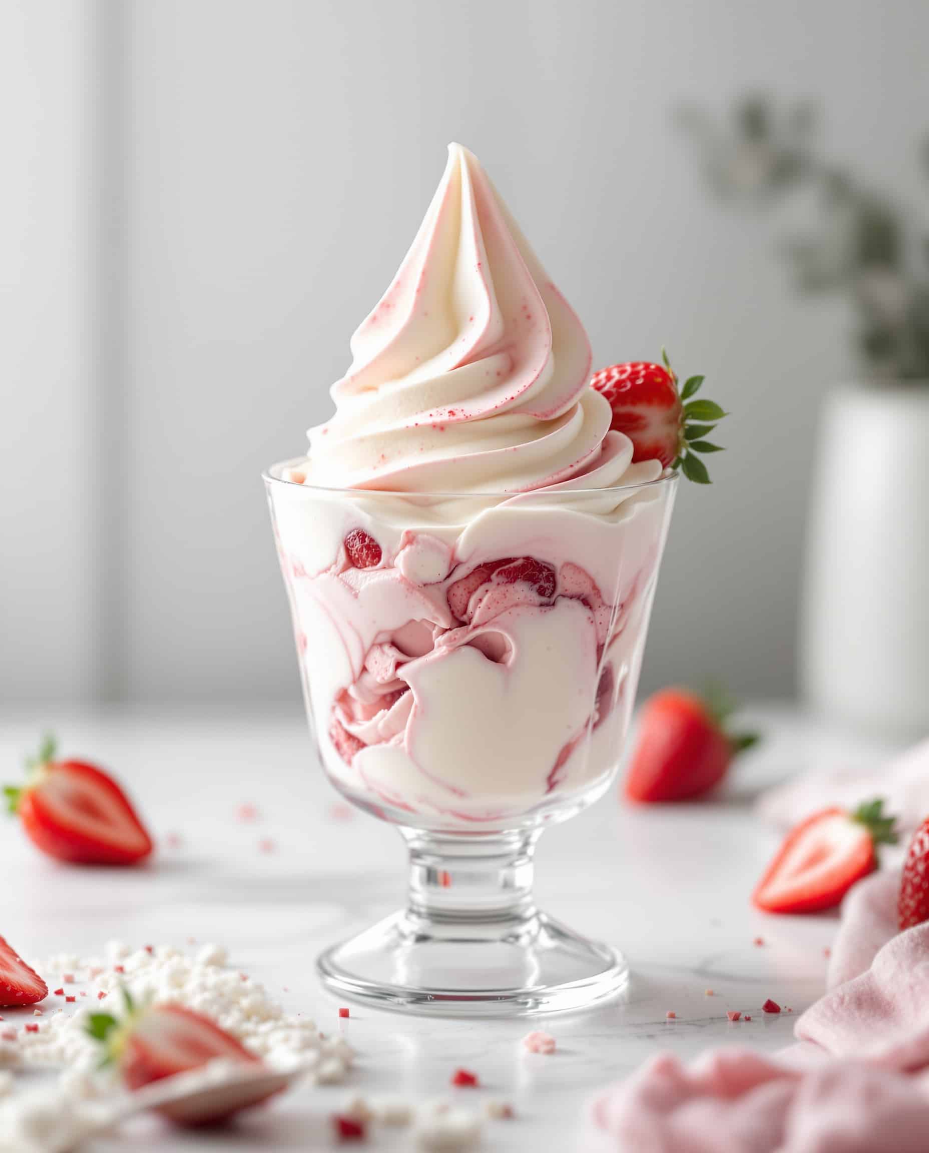 Close up of strawberry ice cream
