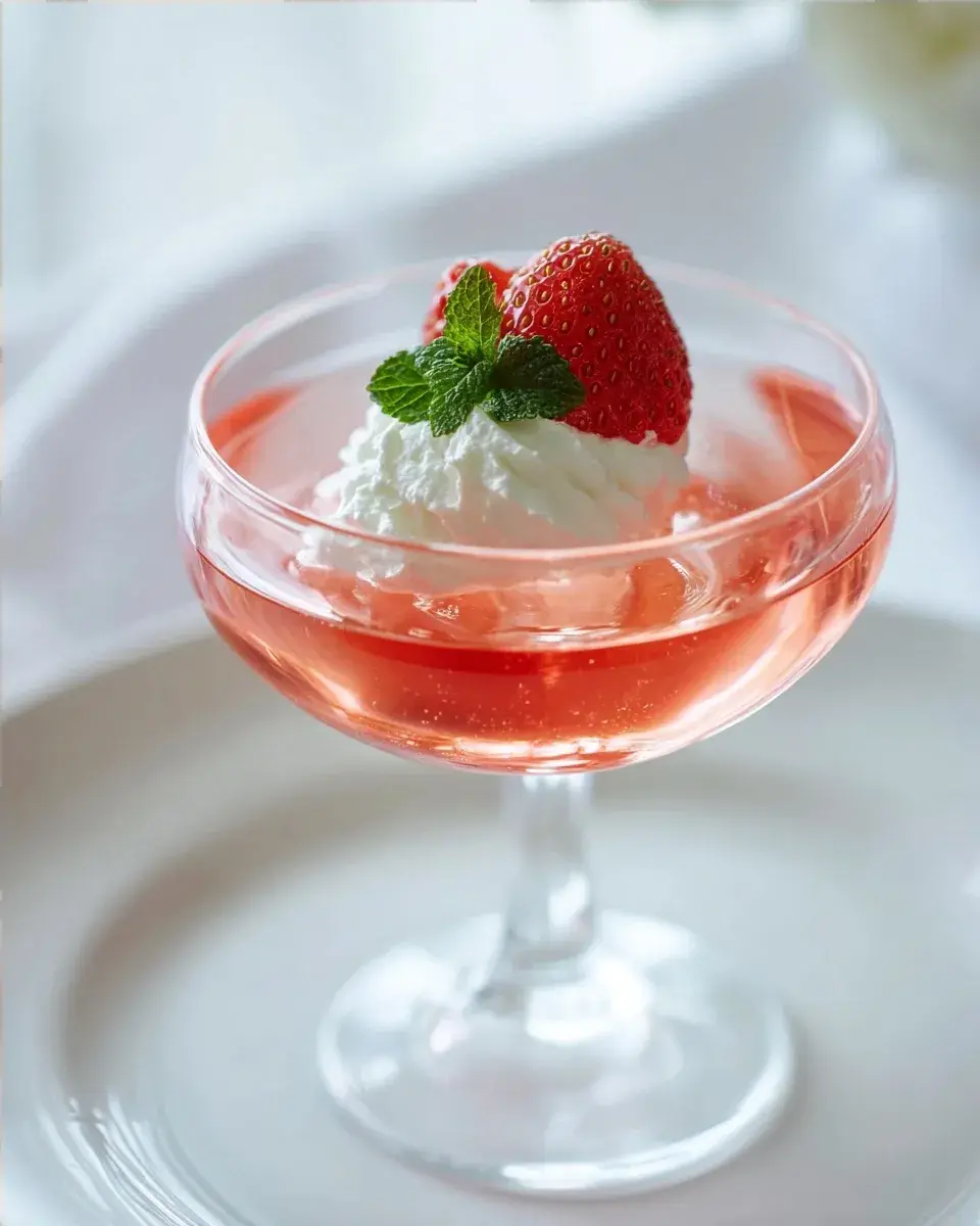 Close-up of strawberry jello texture