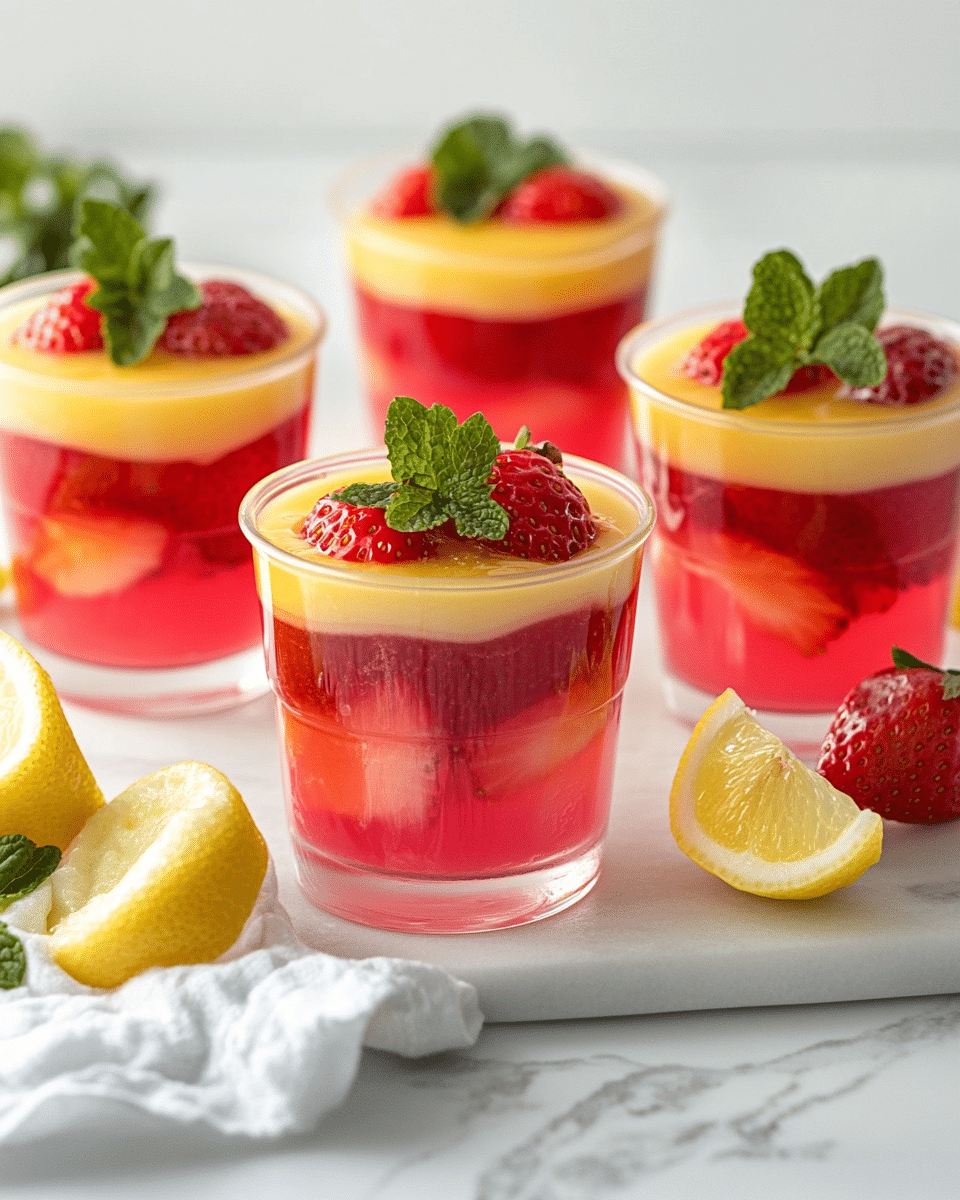 Strawberry Lemonade Jello Cups